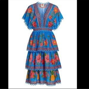 Farm Rio Dresses Nwt Farm Rio Tropical Tapestry Layered Midi Dress -XS